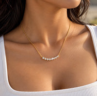 Serena Crystal Necklace Gold