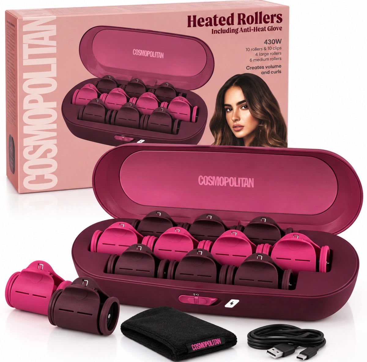 Salon Curls – Verwarmde Krulrollers Set