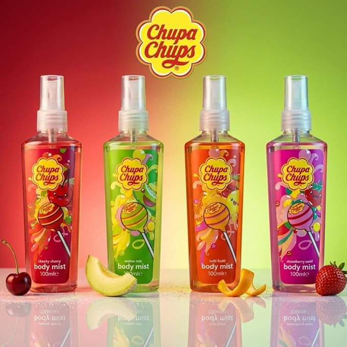 Chupa Chups Body Mist Geschenkset – 4 Fruitige Geuren – 4 × 100 ml