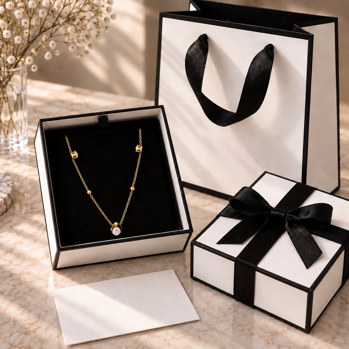 Aurelia Crystal Necklace Gold