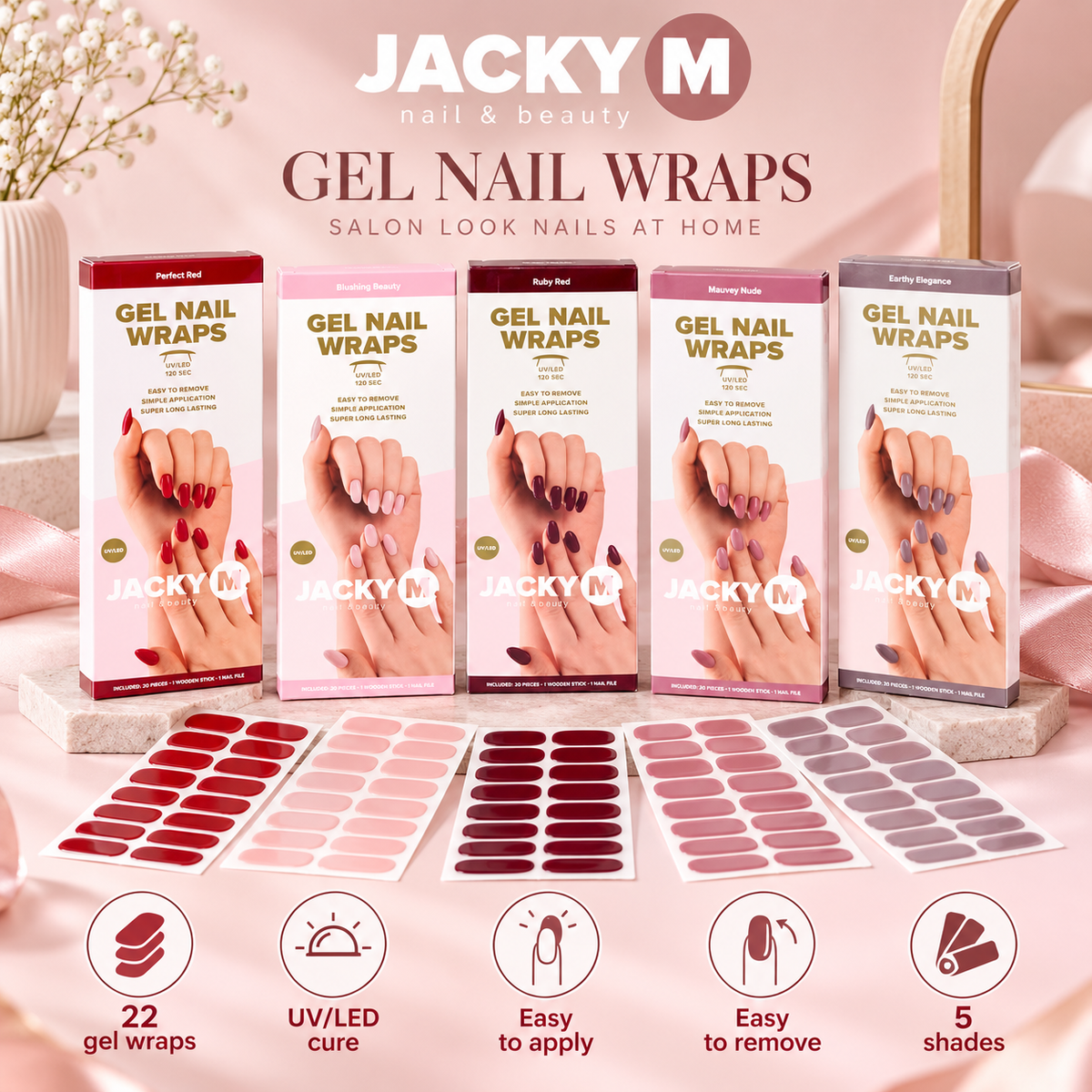 Jacky M UV Gel Nail Stickers 22 Stuks