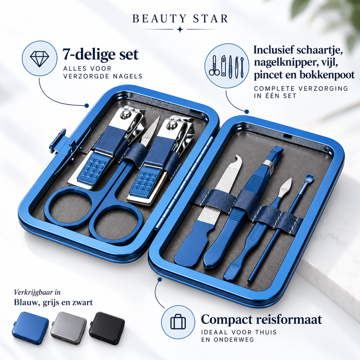 Beauty Star Travel Manicure Set 7 Delig