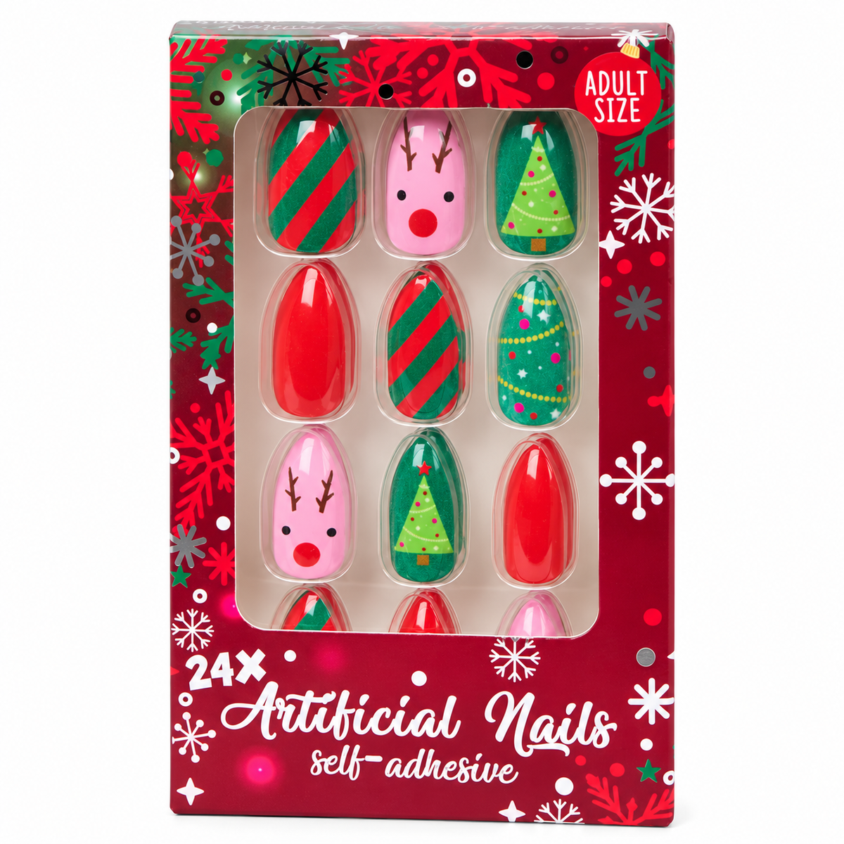 Festive Tips Kerst Kunstnagels 24 Stuks