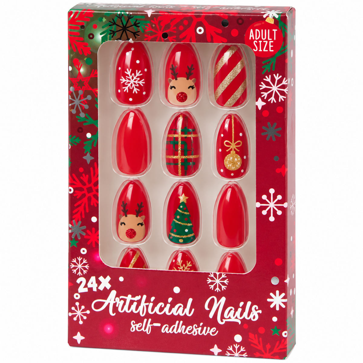 Festive Tips Kerst Kunstnagels 24 Stuks