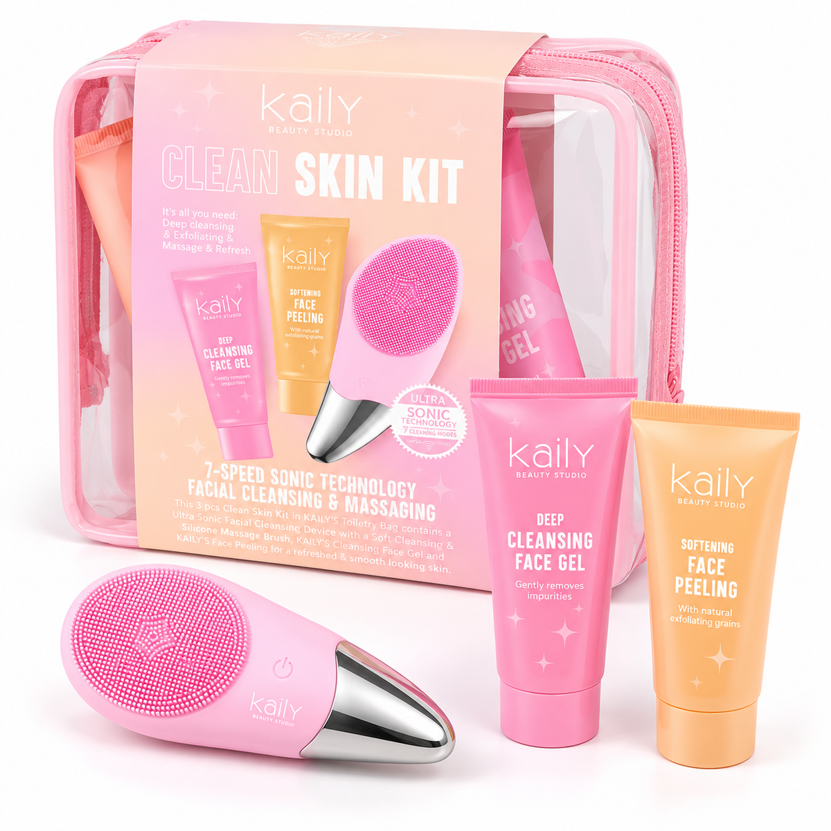 Kaily Beauty Studio Gezichtsreinigingsset (3-delig)