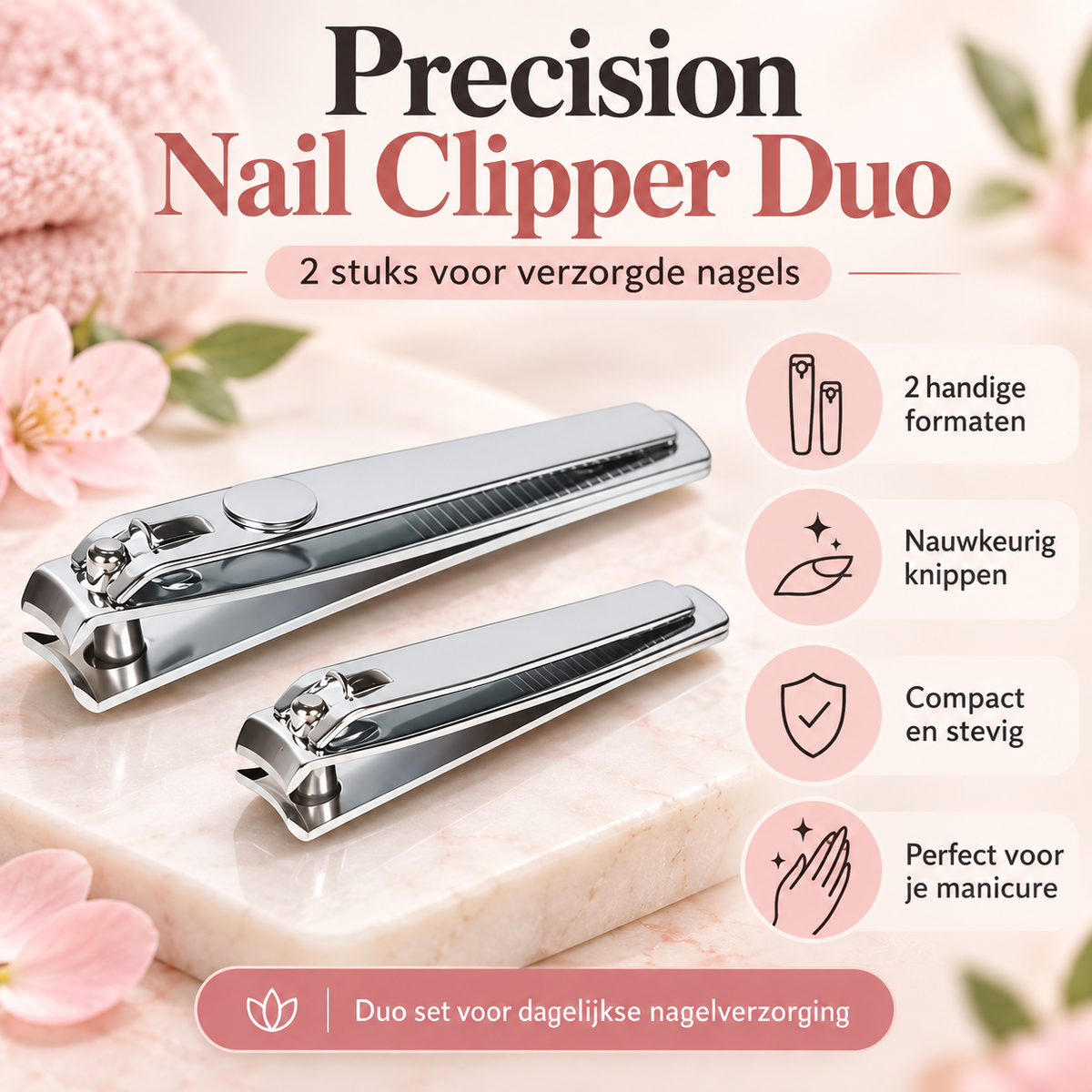 Precision Nail Clipper Duo voordelen